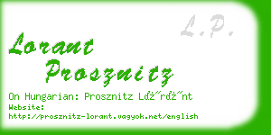 lorant prosznitz business card